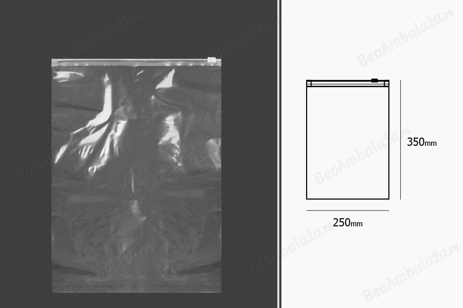 Providna plastična (PE) kesica 250x350mm sa patent zatvaranjem - 50 kom-dimenzije_slike