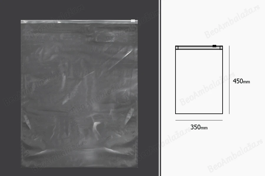Providna plastična (PE) kesica 350x450mm sa patent zatvaranjem - 50 kom-dimenzije_slike