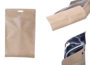 Kraft DoyPack kesice sa zip zatvaranjem, unutrašnjom aluminijumskom oblogom, Eurohole otvorom i sa mogućnošću termo zatvaranja 140x70x230 mm – 50kom Kraft DoyPack kesice sa zip zatvaranjem, unutrašnjom aluminijumskom oblogom, Eurohole otvorom i sa mogućnošću termo zatvaranja 140x70x230 mm – 50kom
