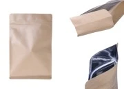 Kraft DoyPack kesice sa zip zatvaranjem, unutrašnjom aluminijumskom oblogom, četvrtastim dnom i sa mogućnošću termo zatvaranja 160x80x260 mm – 50kom