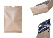 Kraft DoyPack kesice sa zip zatvaranjem, unutrašnjom aluminijumskom oblogom i sa mogućnošću termo zatvaranja 170x80x260 mm - 50kom Kraft DoyPack kesice sa zip zatvaranjem, unutrašnjom aluminijumskom oblogom i sa mogućnošću termo zatvaranja 170x80x260 mm - 50kom