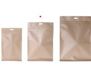 Kraft DoyPack kesice sa zip zatvaranjem, unutrašnjom aluminijumskom oblogom i sa mogućnošću termo zatvaranja 170x80x260 mm - 50kom Kraft DoyPack kesice sa zip zatvaranjem, unutrašnjom aluminijumskom oblogom i sa mogućnošću termo zatvaranja 170x80x260 mm - 50kom