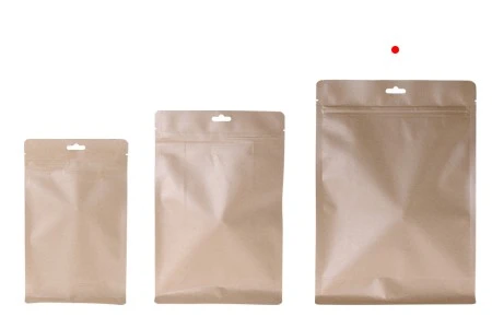 Kraft DoyPack kesice sa zip zatvaranjem, unutrašnjom aluminijumskom oblogom, Eurohole otvorom i sa mogućnošću termo zatvaranja 200x80x290 mm – 50kom-3