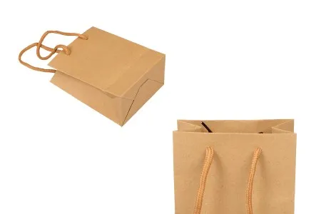Kraft plastificirana papirna kesa 110x60x140mm sa ručkama širine 3mm - 20 kom-5