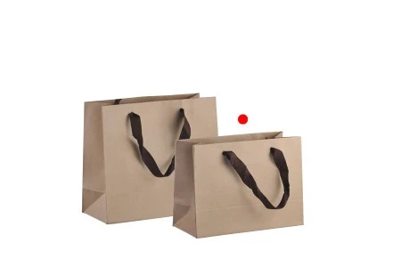 Papirna kraft ekološka kesa 230x100x170mm, sa braon trakom širine 20mm - 20 kom-6