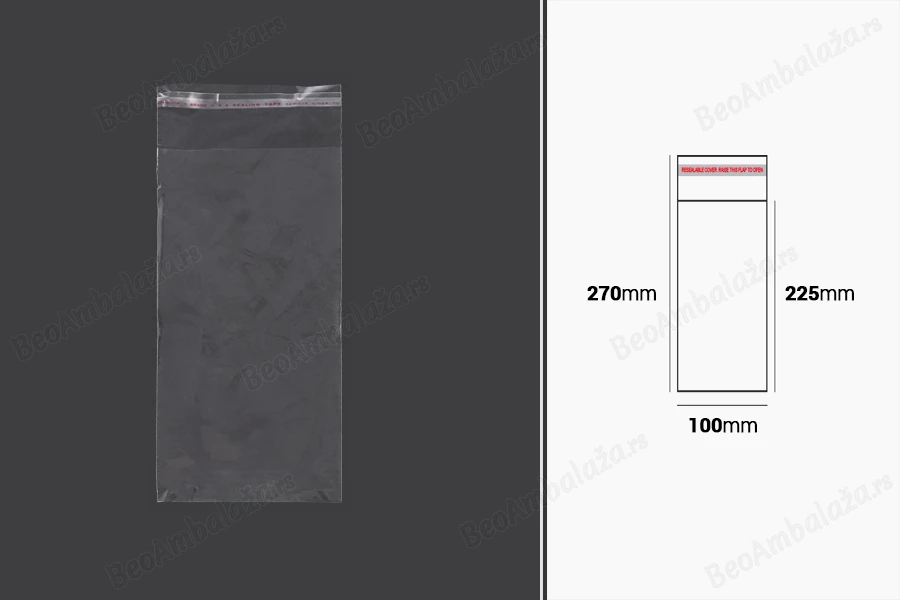 Plastična providna kesica 100x270mm sa samolepljivim zatvaranjem - 1000 kom-slika_proizvoda