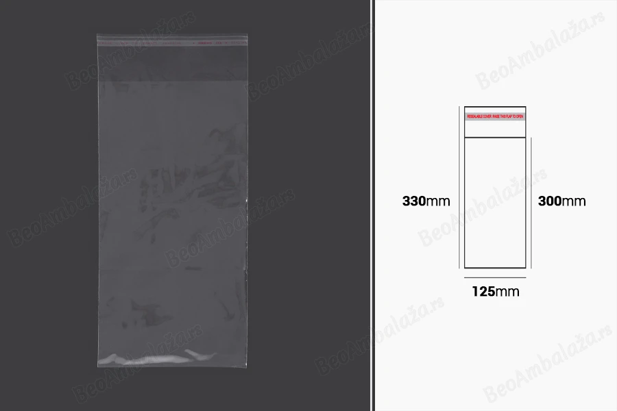 Plastična providna kesica 125x330mm sa samolepljivim zatvaranjem - 1000 kom-slika_proizvoda
