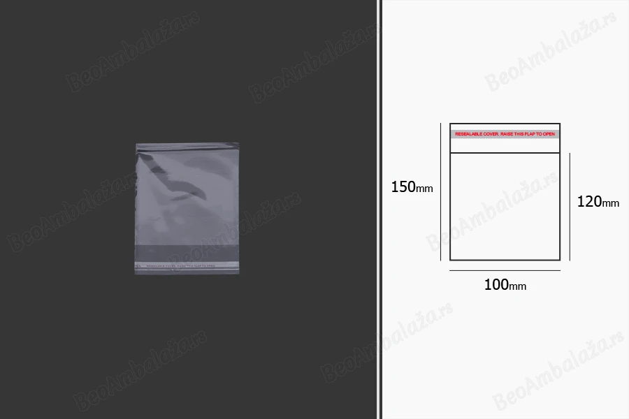 Plastična providna kesica 100x150mm sa samolepljivim zatvaranjem - 1000 kom-grupa_slika