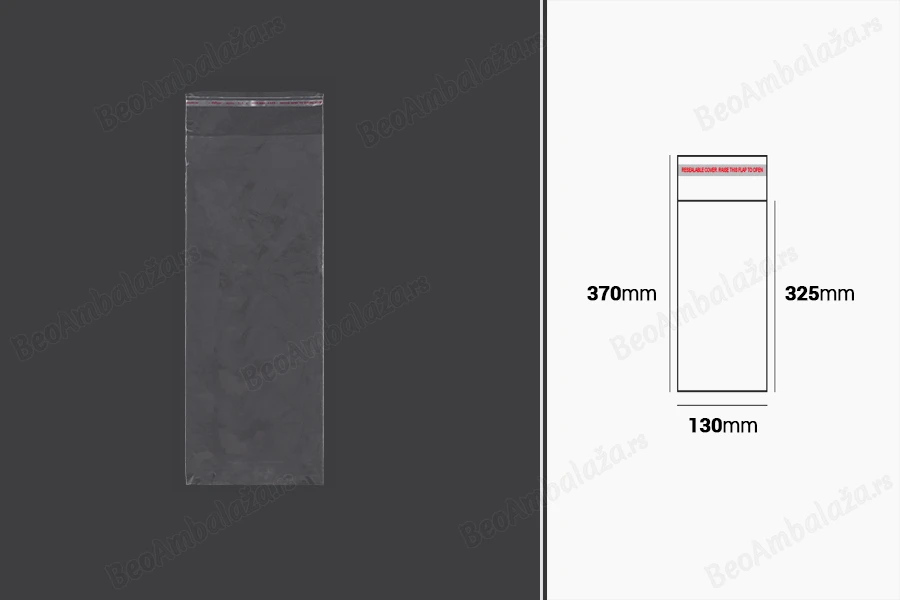 Plastična providna kesica 130x370mm sa samolepljivim zatvaranjem - 1000 kom-slika_proizvoda