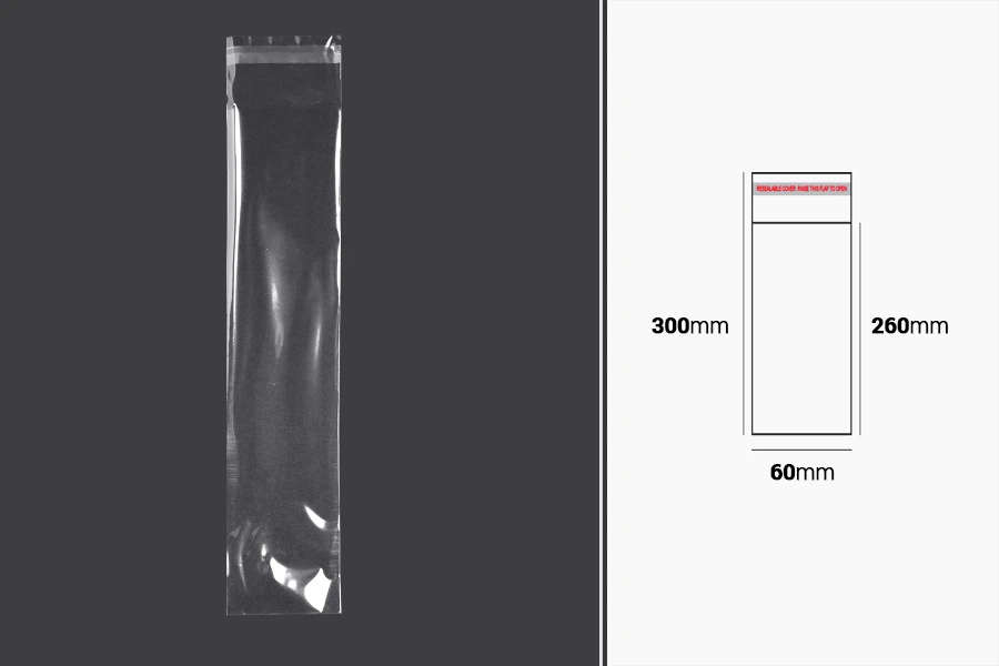 Providna kesa 60x300mm sa samolepljivim zatvaranjem - 1000 kom-dimenzije_slike
