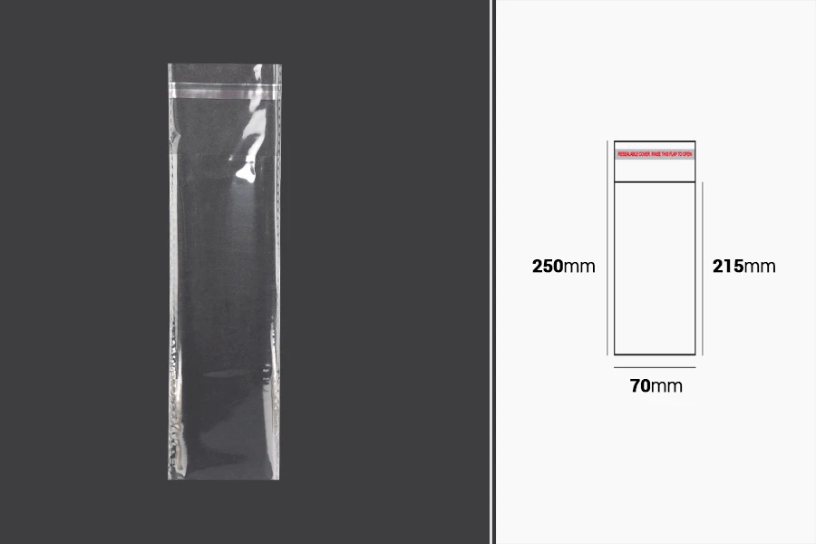 Providna kesa 70x250mm sa samolepljivim zatvaranjem - 1000 kom-dimenzije_slike