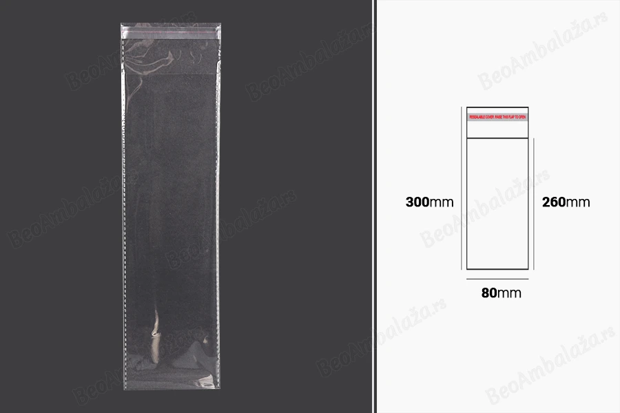 Providna kesa 80x300mm sa samolepljivim zatvaranjem - 1000 kom-dimenzije_slike