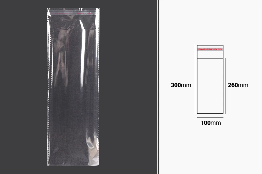 Providna kesa 100x300mm sa samolepljivim zatvaranjem - 1000 kom-dimenzije_slike