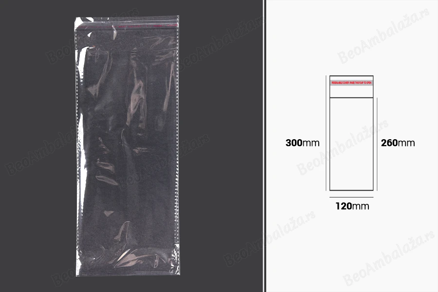 Providna kesa 120x300mm sa samolepljivim zatvaranjem - 1000 kom-dimenzije_slike
