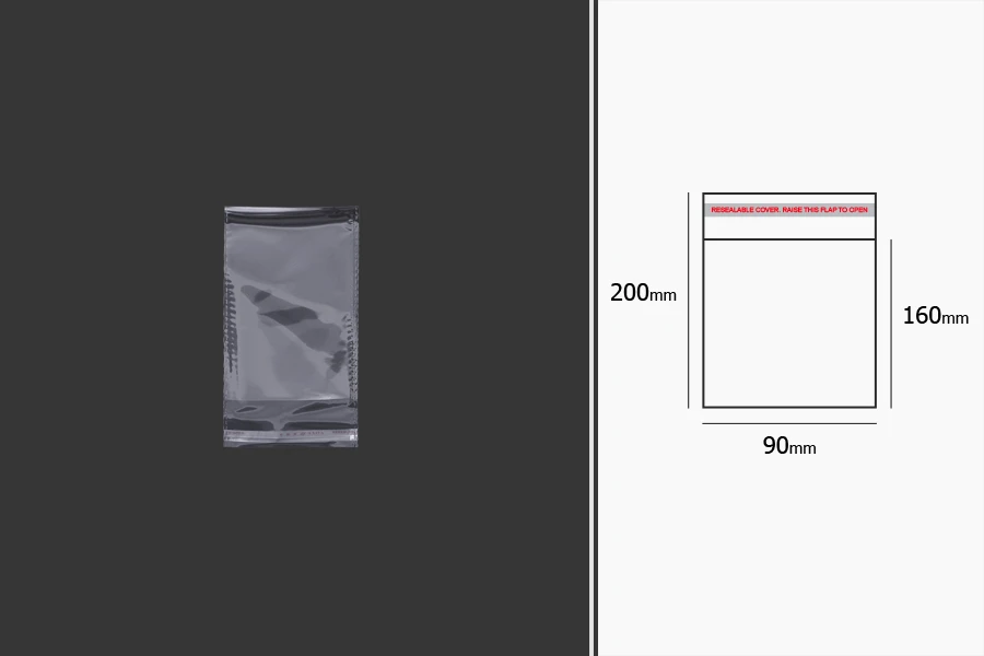 Plastična providna kesica 90x200mm sa samolepljivim zatvaranjem - 1000 kom Plastična providna kesica 90x200mm sa samolepljivim zatvaranjem - 1000 kom