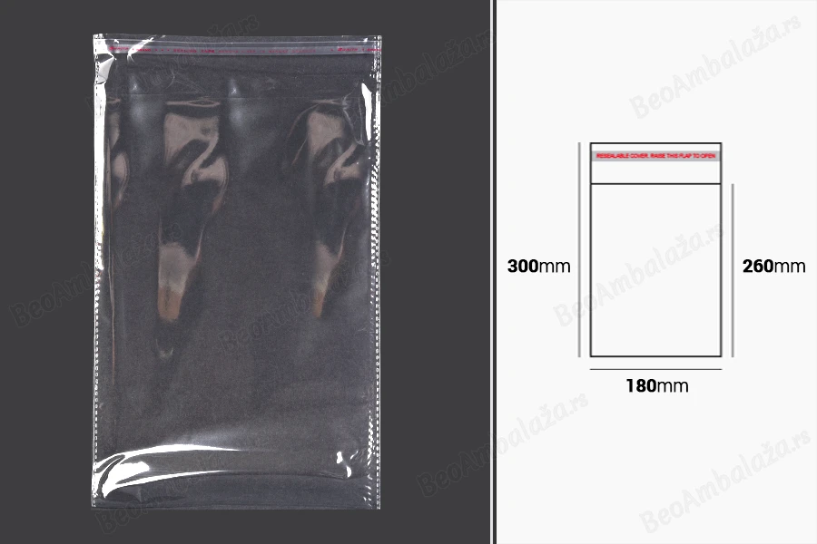 Providna kesa 180x300mm sa samolepljivim zatvaranjem - 1000 kom-dimenzije_slike