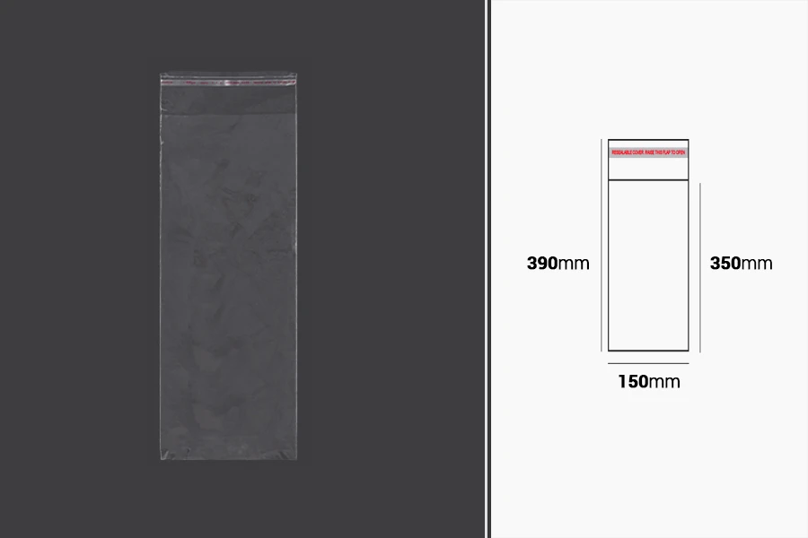 Plastična providna kesica 150x390mm sa samolepljivim zatvaranjem - 1000 kom
