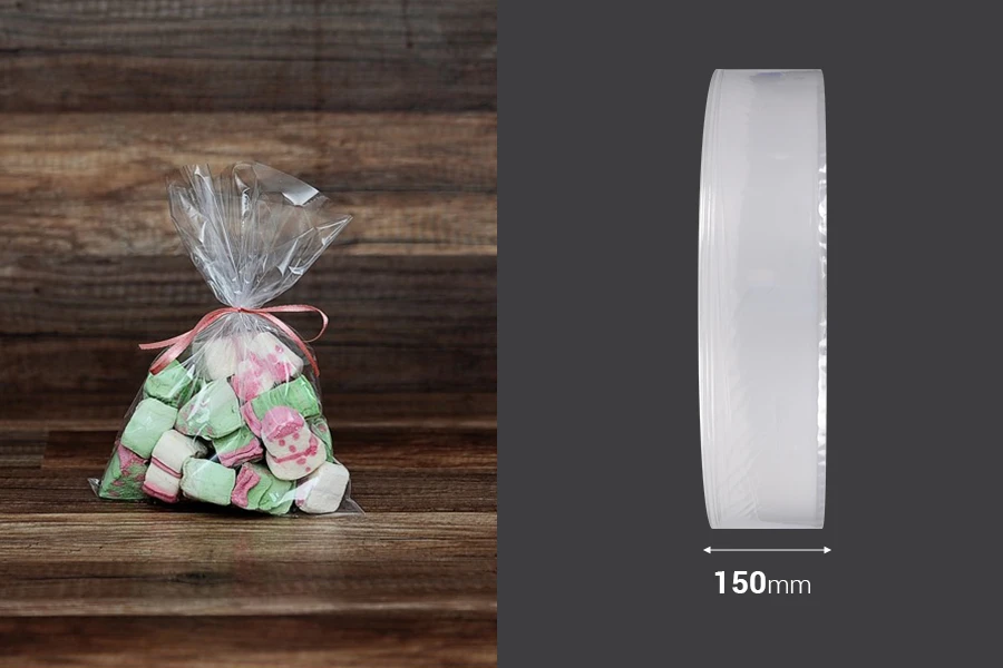 Kese od skupljajuće folije (POF shrink) - širina 150 mm, rolna 2000 metara-dimenzije_slike