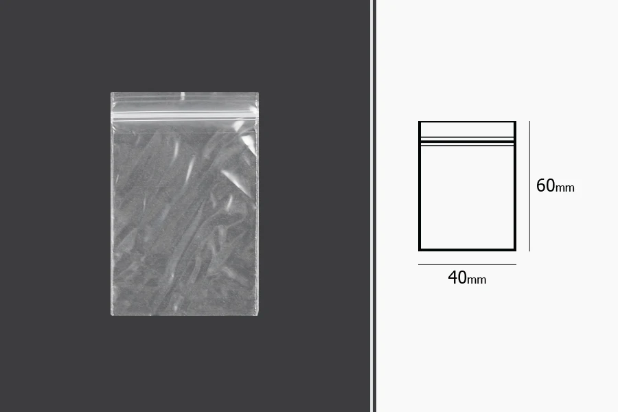Plastična kesica 40x60mm, providna i sa belim zip zatvaračem - 500 kom-dimenzije_slike