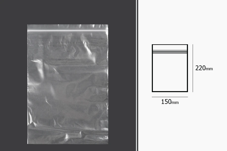 Plastična kesica 150x220mm, providna i sa belim zip zatvaračem - 100 kom Plastična kesica 150x220mm, providna i sa belim zip zatvaračem - 100 kom