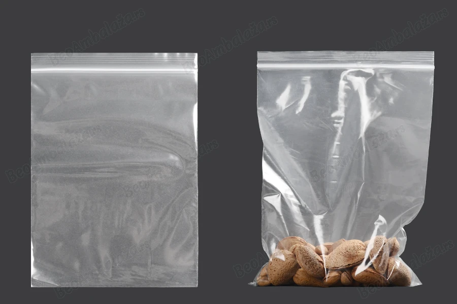 Plastična kesica 150x220mm, providna i sa belim zip zatvaračem - 100 kom-grupa_slika
