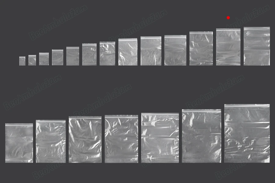 Plastična kesica 160x230mm, providna i sa belim zip zatvaračem - 100 kom-grupa_slika