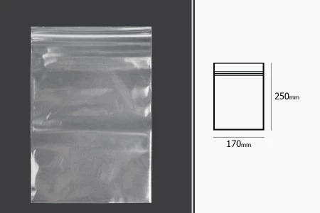 Plastična kesica 170x250mm, providna i sa belim zip zatvaračem - 100 kom-2