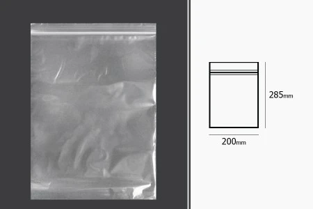 Plastična kesica 200x285mm, providna i sa belim zip zatvaračem - 100 kom-2