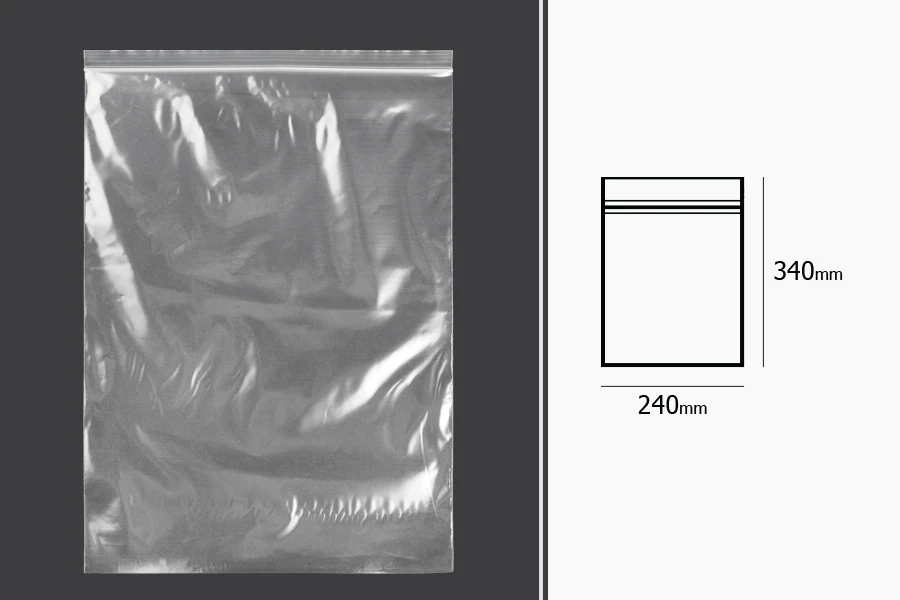 Plastična kesica 240x340mm, providna i sa belim zip zatvaračem - 100 kom Plastična kesica 240x340mm, providna i sa belim zip zatvaračem - 100 kom