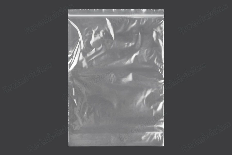 Plastična kesica 250x355mm, providna i sa belim zip zatvaračem - 100 kom-slika_proizvoda