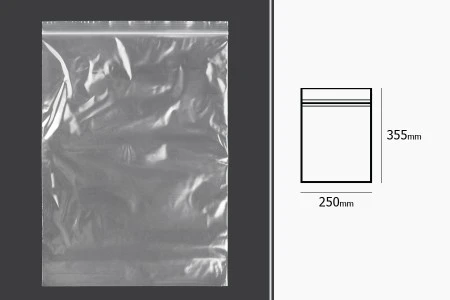 Plastična kesica 250x355mm, providna i sa belim zip zatvaračem - 100 kom-2
