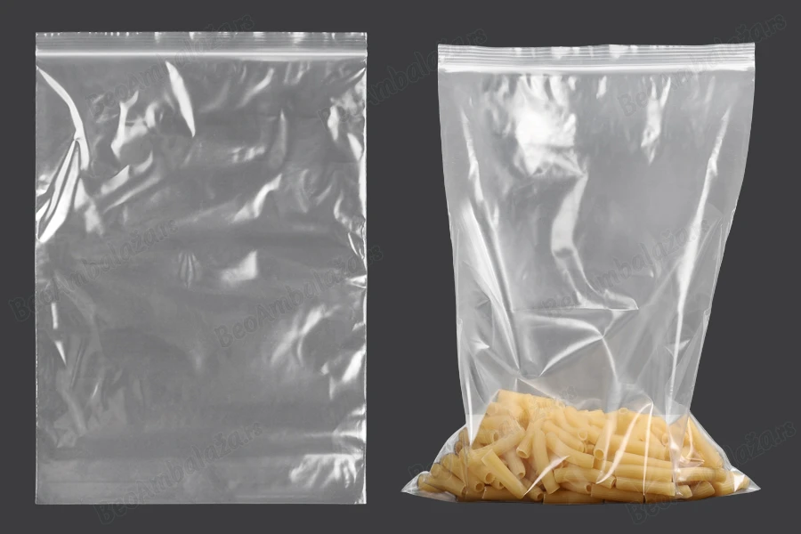 Plastična kesica 250x355mm, providna i sa belim zip zatvaračem - 100 kom-grupa_slika