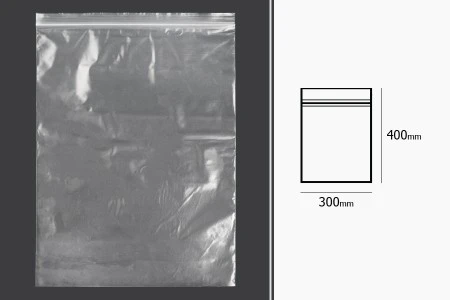 Plastična kesica 300x400mm, providna i sa belim zip zatvaračem - 100 kom-2