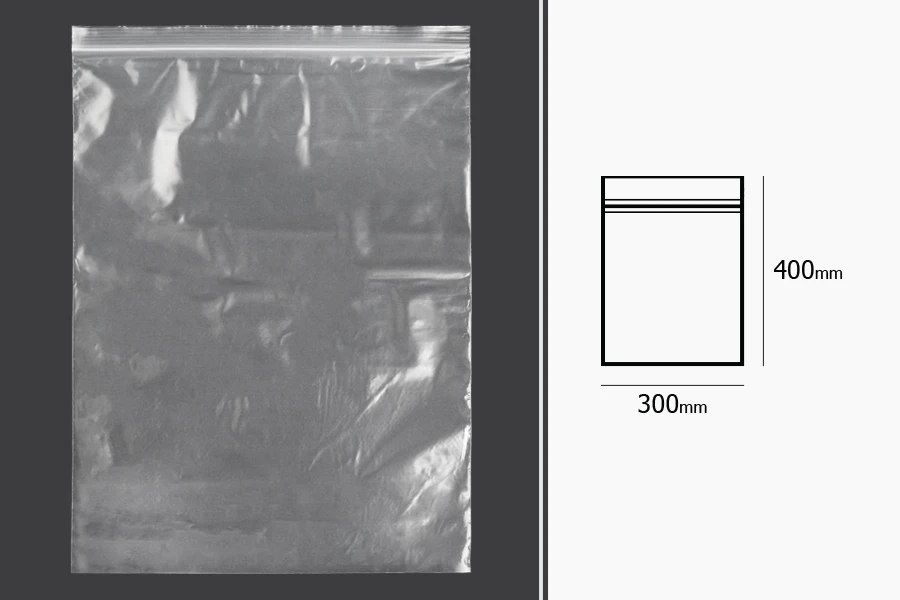 Plastična kesica 300x400mm, providna i sa belim zip zatvaračem - 100 kom Plastična kesica 300x400mm, providna i sa belim zip zatvaračem - 100 kom