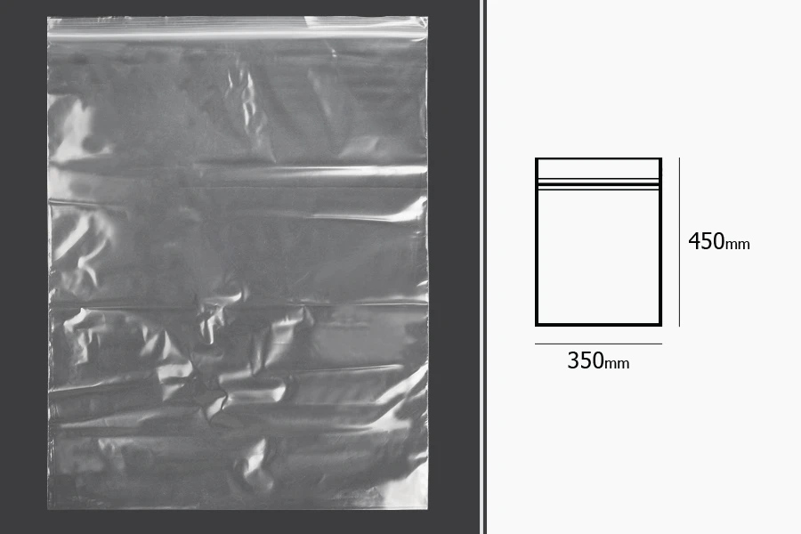 Plastična kesica 350x450mm, providna i sa belim zip zatvaračem - 100 kom Plastična kesica 350x450mm, providna i sa belim zip zatvaračem - 100 kom