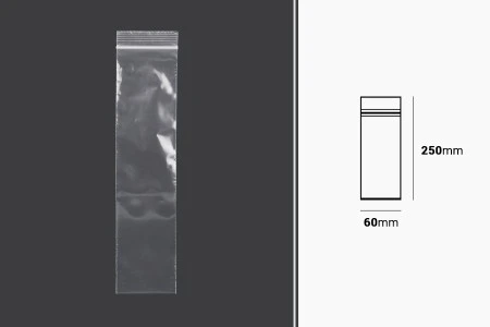 Plastična kesica 60x250mm, providna i sa belim zip zatvaračem - 100 kom-2