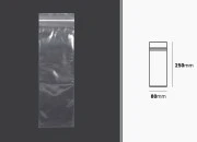 Plastična kesica 80x250mm, providna i sa belim zip zatvaračem - 100 kom Plastična kesica 80x250mm, providna i sa belim zip zatvaračem - 100 kom
