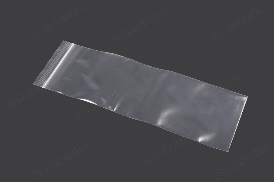 Plastična kesica 80x250mm, providna i sa belim zip zatvaračem - 100 kom-grupa_slika