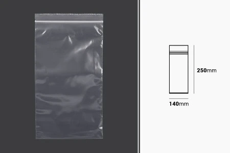 Plastična kesica 140x250mm, providna i sa belim zip zatvaračem - 100 kom-2