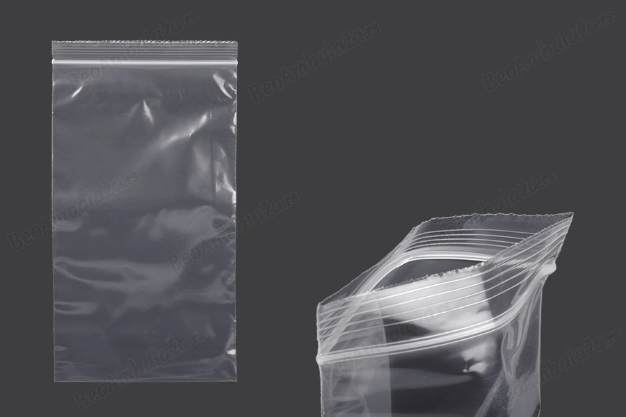 Plastična kesica 140x250mm, providna i sa belim zip zatvaračem - 100 kom-slika_proizvoda