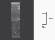 Plastična kesica 70x300mm, providna i sa belim zip zatvaračem - 100 kom