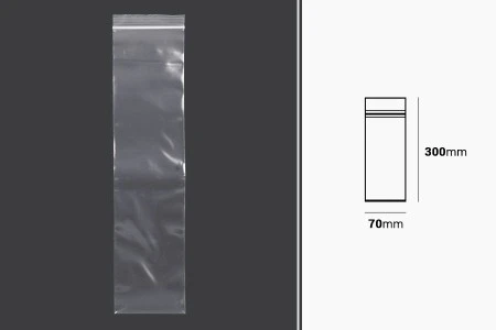 Plastična kesica 70x300mm, providna i sa belim zip zatvaračem - 100 kom-2