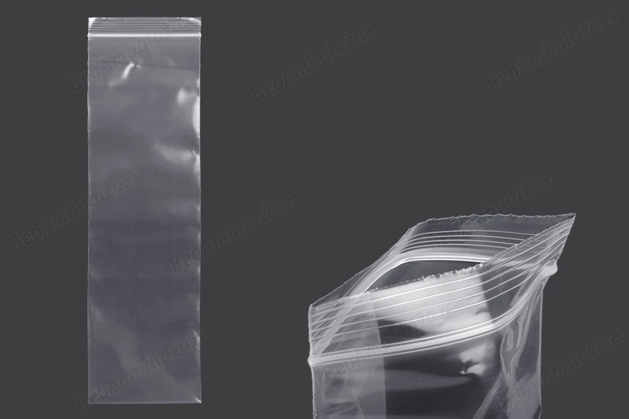 Plastična kesica 90x300mm, providna i sa belim zip zatvaračem - 100 kom-slika_proizvoda