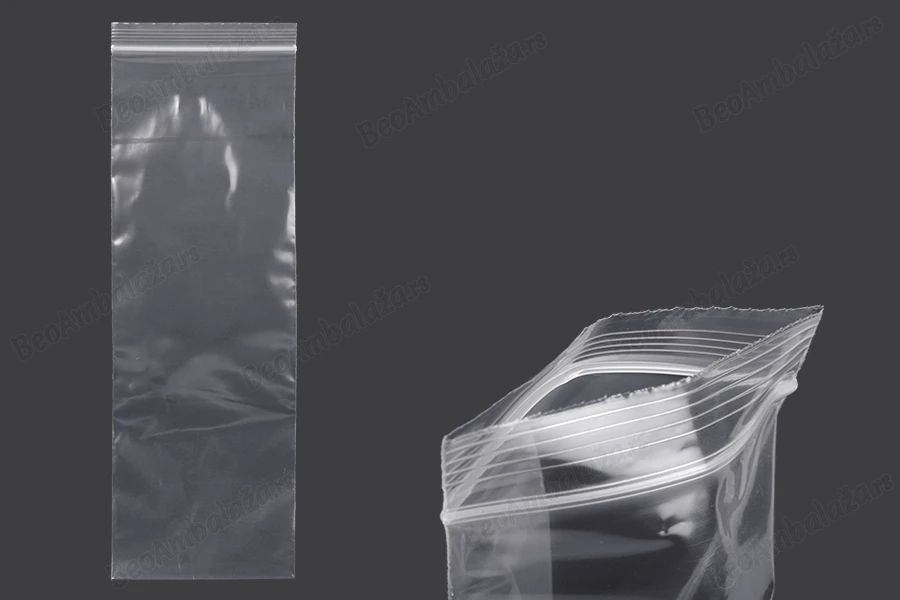 Plastična kesica 100x300mm, providna i sa belim zip zatvaračem - 100 kom-slika_proizvoda