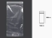 Plastična kesica 140x300mm, providna i sa belim zip zatvaračem - 100 kom-dimenzije_slike