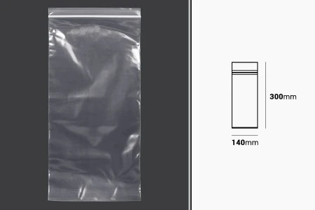 Plastična kesica 140x300mm, providna i sa belim zip zatvaračem - 100 kom-2