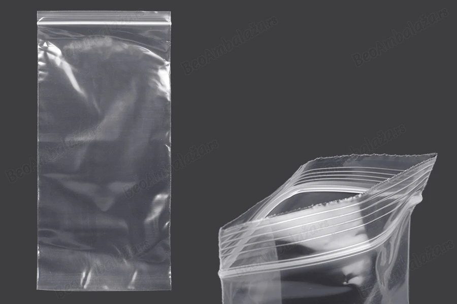 Plastična kesica 140x300mm, providna i sa belim zip zatvaračem - 100 kom-slika_proizvoda