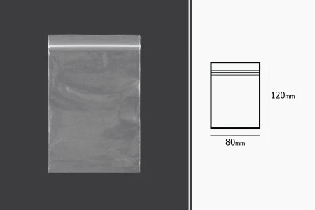 Plastična kesica 80x120mm, providna i sa belim zip zatvaračem - 500 kom-2