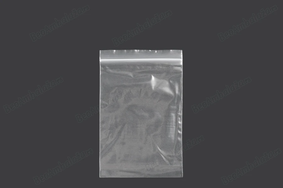 Plastična kesica 90x130mm, providna i sa belim zip zatvaračem - 500 kom-slika_proizvoda