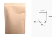 Kraft DoyPack kesice sa zip zatvaranjem, unutrašnjom aluminijumskom oblogom, ovalnim dnom i sa mogućnošću termo zatvaranja 200x50x300 mm – 50 kom